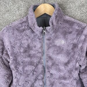 The North Face Reversible Sherpa Lilac Gray‎ Puffer Jacket Girls Large